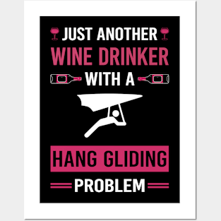 Wine Drinker Hang Gliding Glider Posters and Art